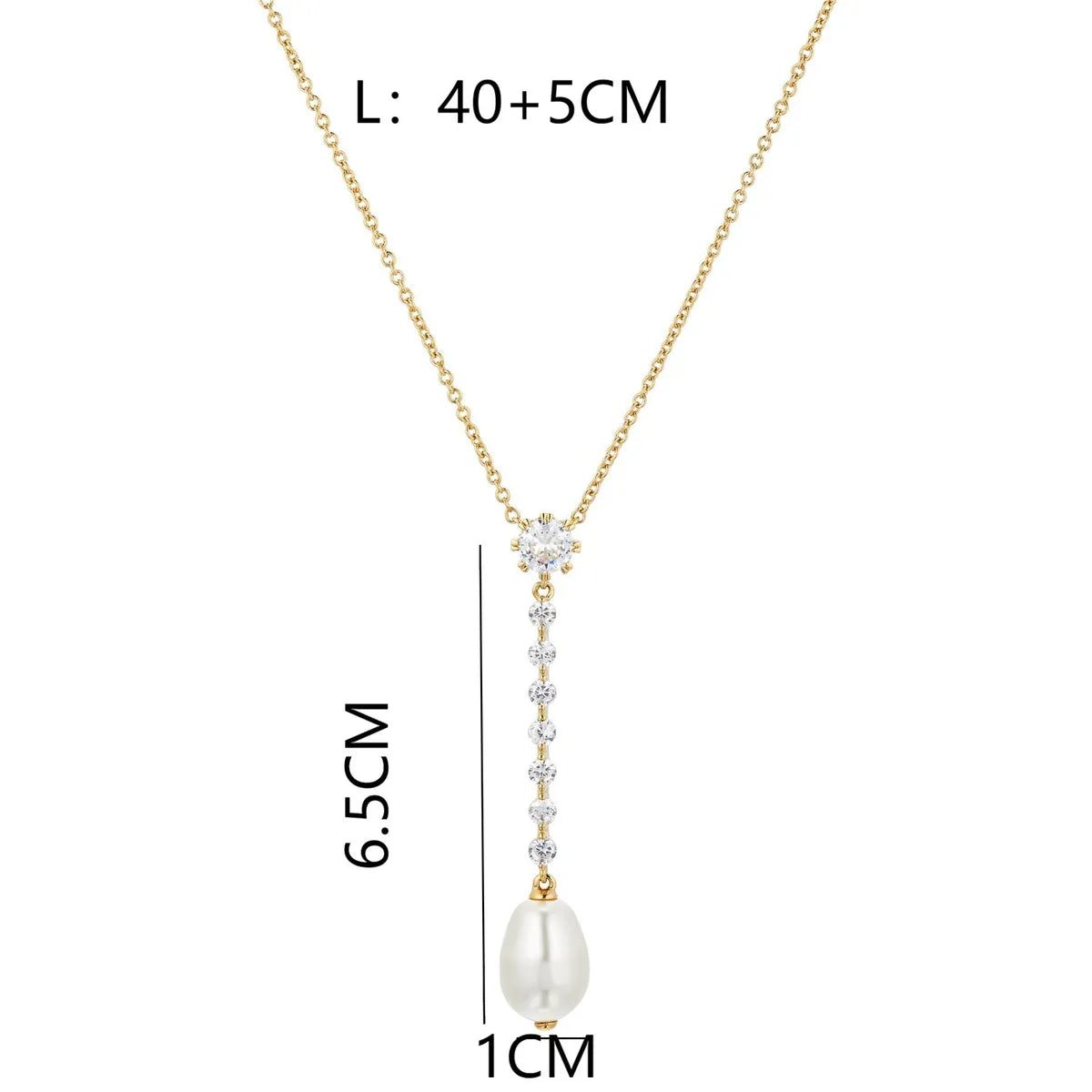 Glass Copper 18K Gold Plated IG Style Plating Inlay Geometric Zircon Necklace