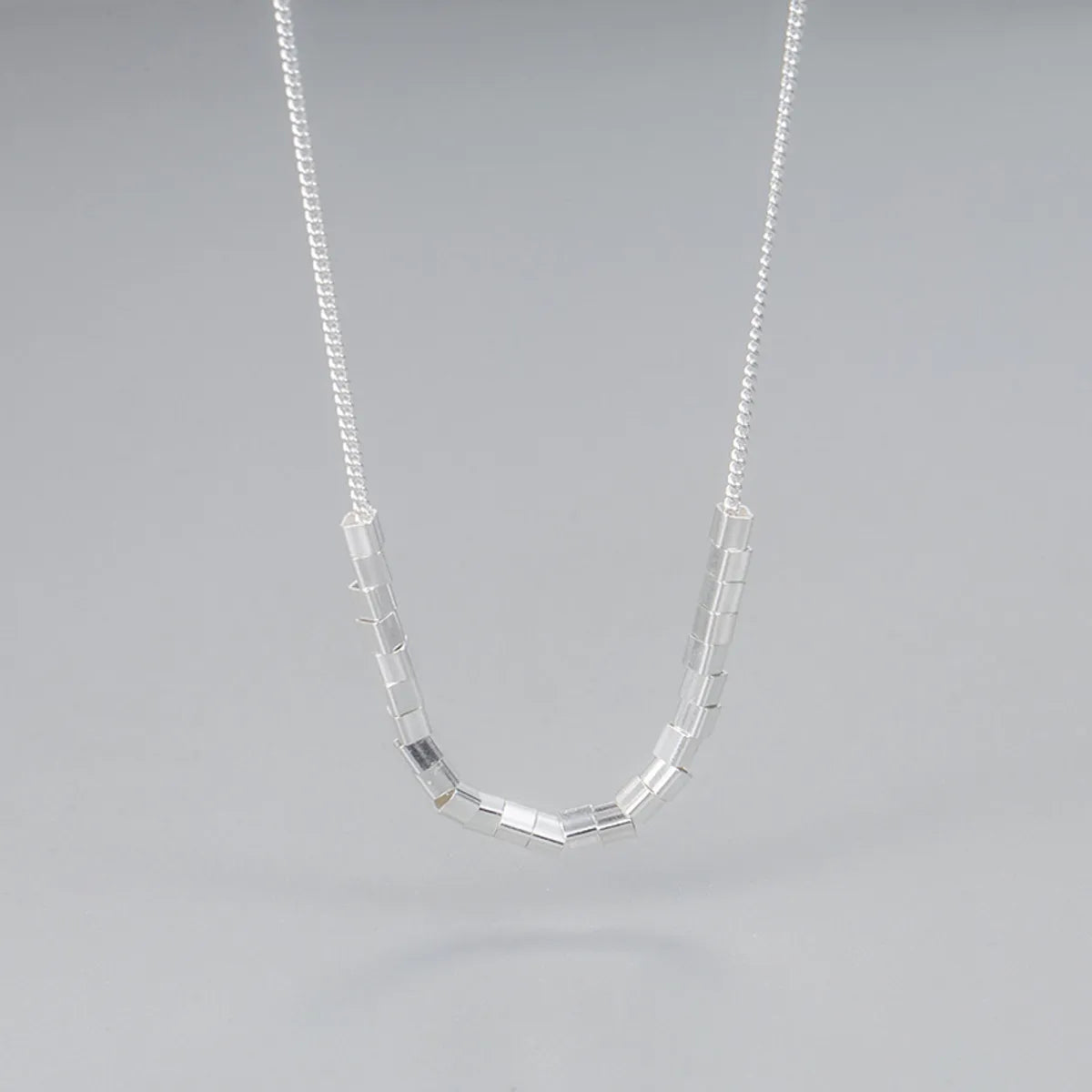 Ig Style Geometric Sterling Silver Necklace