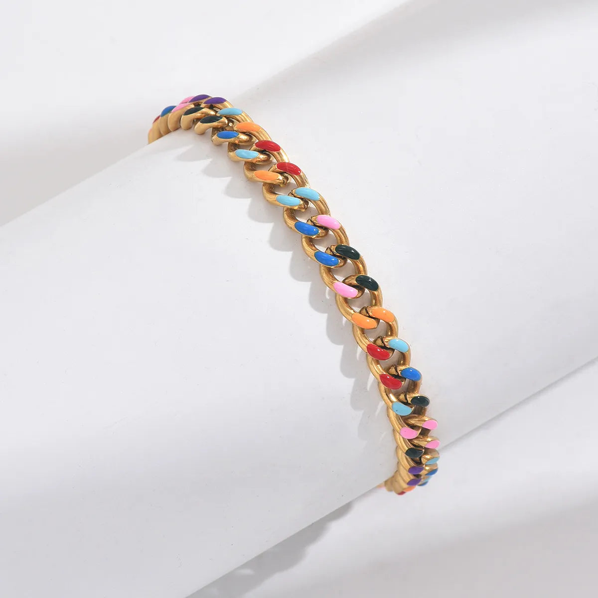 IG Style Geometric Water Droplets 304 Stainless Steel 14K Gold Plated Zircon Bracelets In Bulk