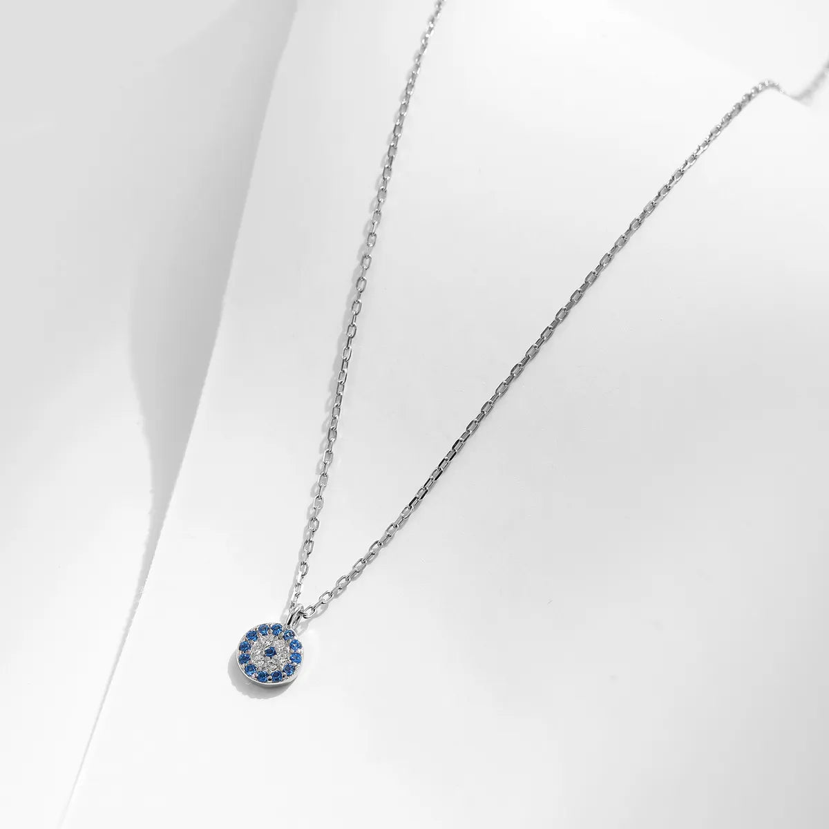 Ig Style Glam Shiny Devil'S Eye Sterling Silver Plating Inlay Zircon 14k Gold Plated Rhodium Plated Pendant Necklace