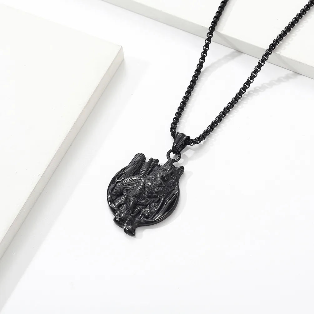 IG Style Gothic Cool Style Wolf 304 Stainless Steel Unisex Pendant Necklace