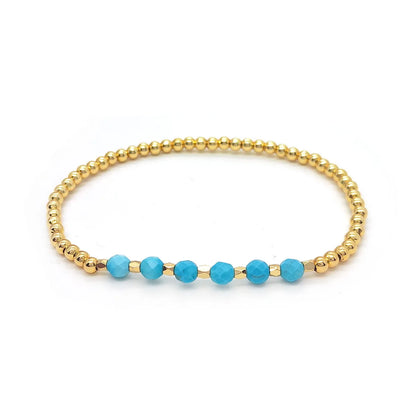 IG Style Handmade Simple Style Round Beaded Turquoise Copper Bracelets In Bulk