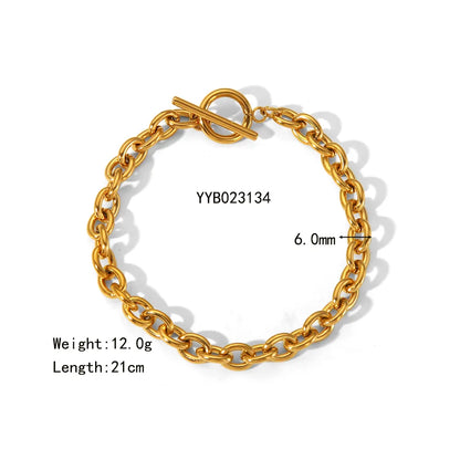 Wholesale Jewelry IG Style Hawaiian Classic Style Geometric Solid Color 201 Stainless Steel 304 Stainless Steel 18K Gold Plated Stoving Varnish Anklet