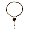 Ig Style Heart Shape Alloy Woven Belt Women'S Pendant Necklace