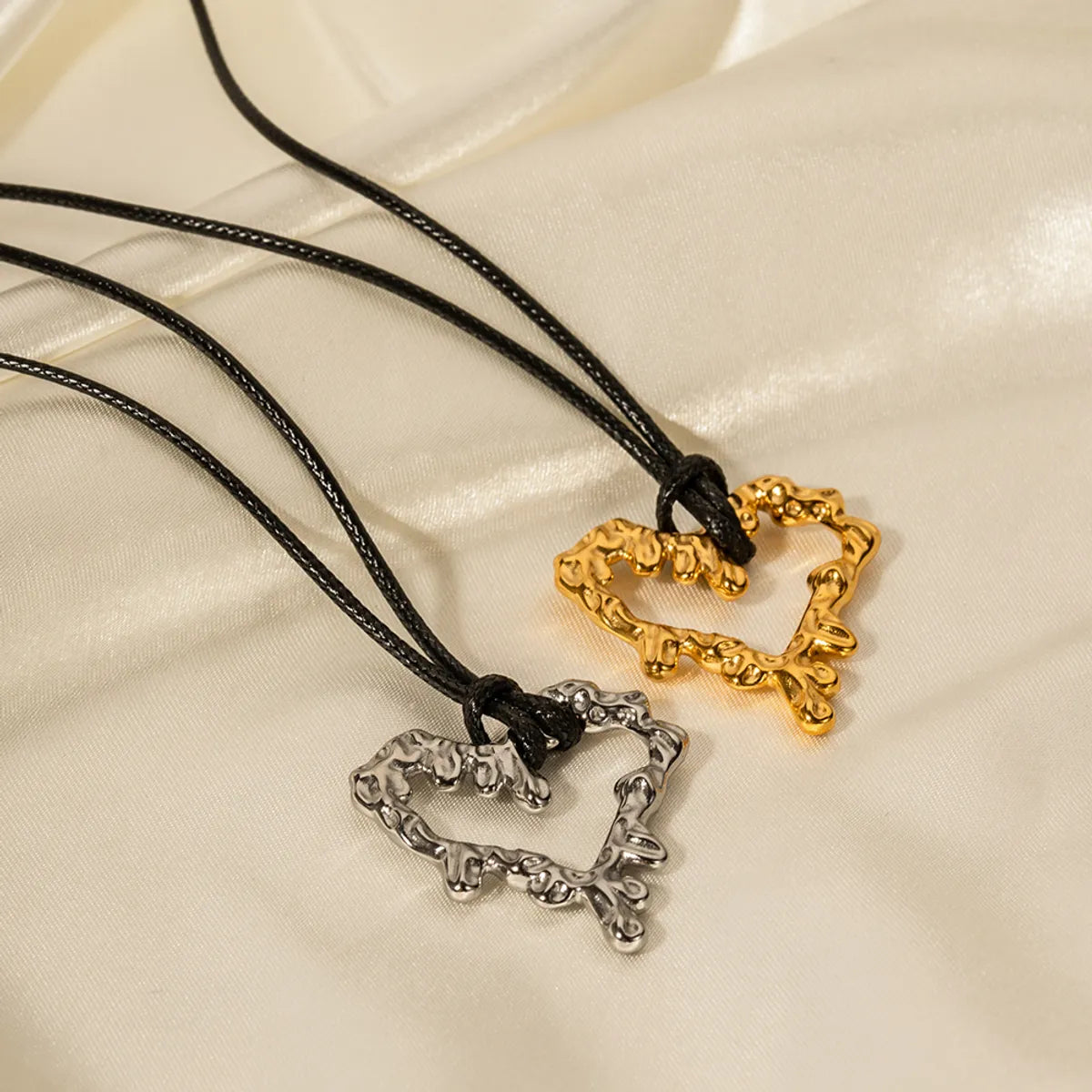 Ig Style Heart Shape Stainless Steel Plating 18k Gold Plated Necklace