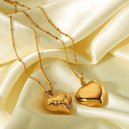 Ig Style Heart Shape Stainless Steel Polishing Plating 18k Gold Plated Pendant Necklace