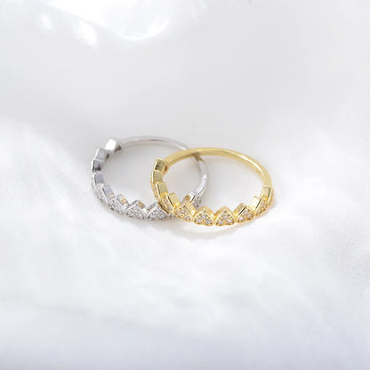 Ig Style Heart Shape Sterling Silver 14k Gold Plated Rhodium Plated Zircon Rings In Bulk