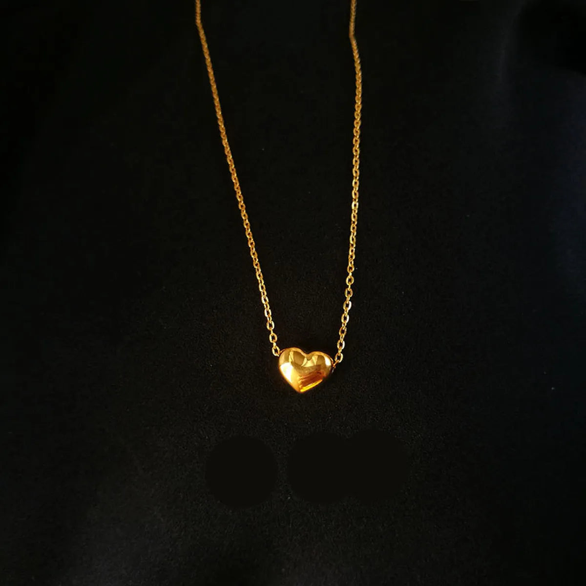 304 Stainless Steel 18K Gold Plated IG Style Plating Heart Shape Pendant Necklace