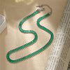 Ig Style Hip-hop Rectangle Copper Plating Chain Inlay Zircon Necklace