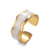 Ig Style Irregular Stainless Steel Enamel Plating 18k Gold Plated Open Rings