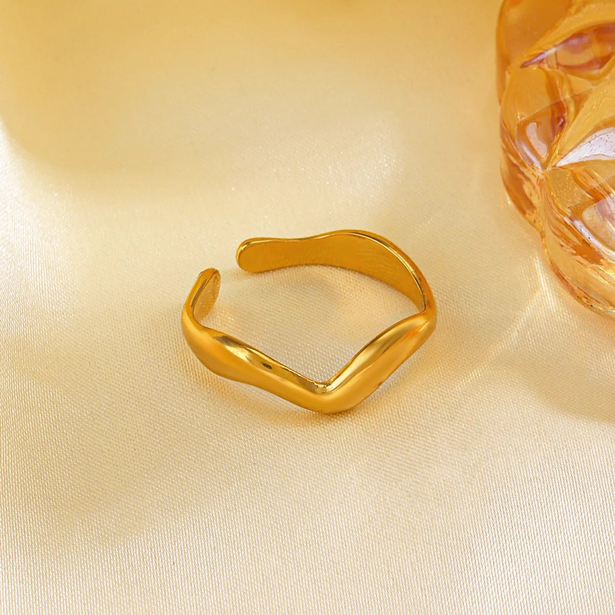 Ig Style Irregular Stainless Steel Plating 18k Gold Plated Open Rings