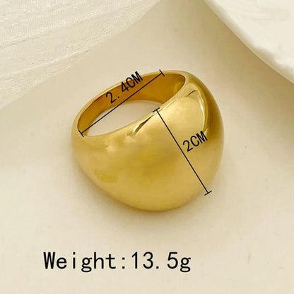 Ig Style Korean Style Geometric Round Stainless Steel Polishing 18k Gold Plated Rings