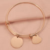 IG Style Korean Style Customization Laser Engraving Heart Shape 304 Stainless Steel 18K Gold Plated Rose Gold Plated Bangle In Bulk