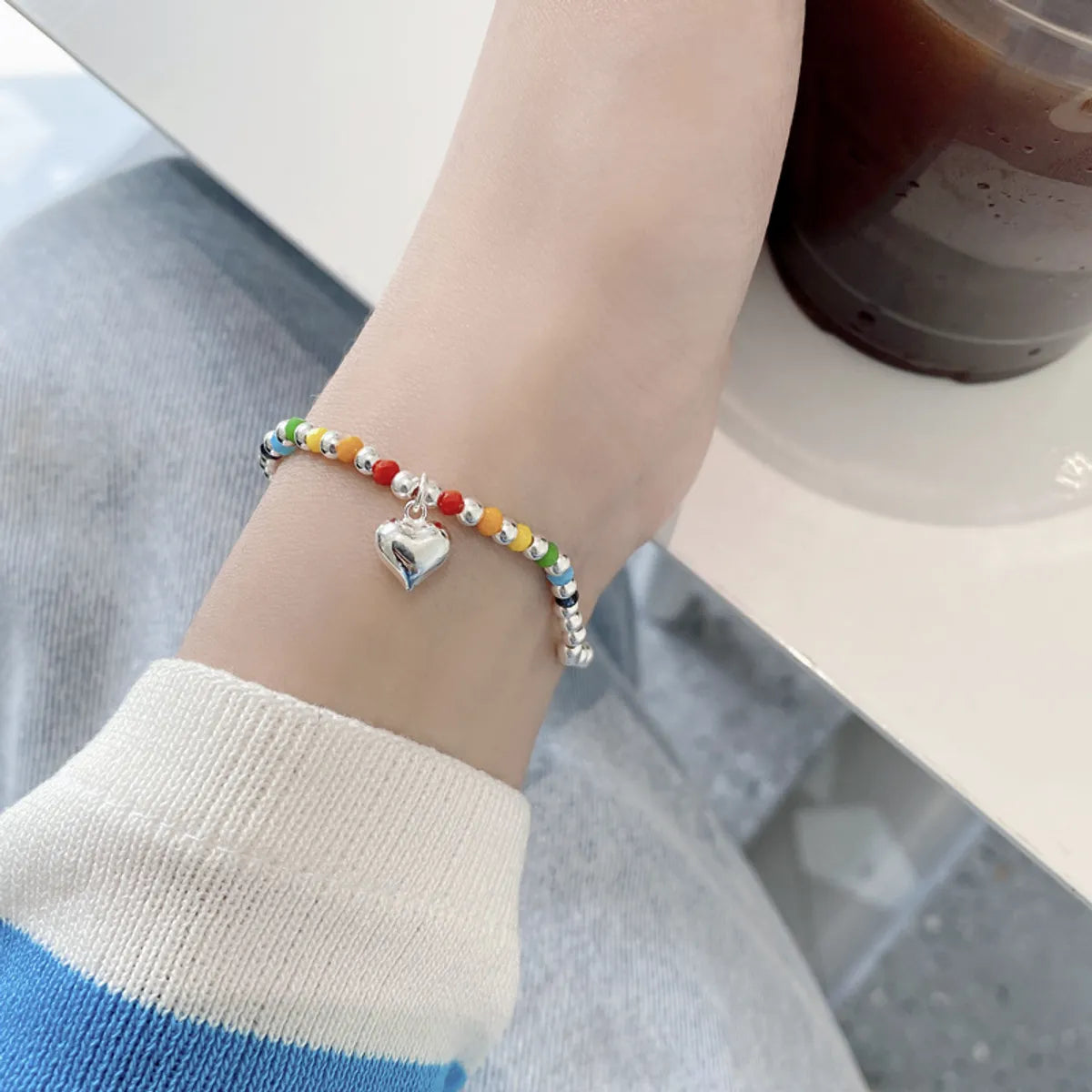 Ig Style Korean Style Heart Shape Sterling Silver Bracelets