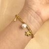 IG Style Korean Style Starfish Feather 304 Stainless Steel 18K Gold Plated Bracelets In Bulk