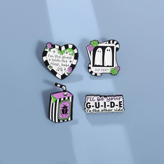 IG Style Letter Heart Shape Ghost Zinc Alloy Plating Unisex Brooches