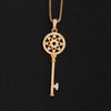 304 Stainless Steel Copper 18K Gold Plated IG Style Plating Inlay Letter Heart Shape Key Zircon Pendant Necklace