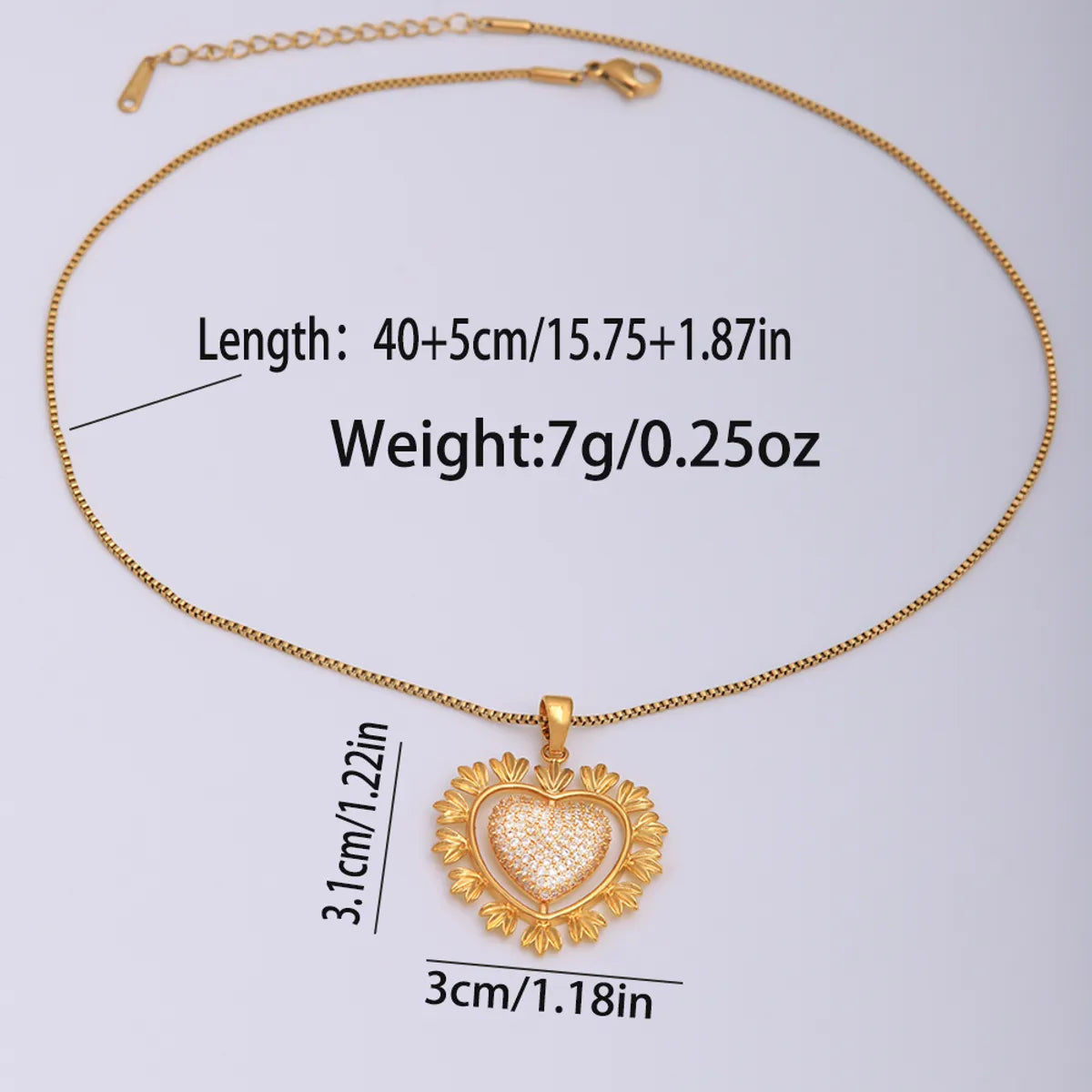 304 Stainless Steel Copper 18K Gold Plated IG Style Plating Inlay Letter Heart Shape Key Zircon Pendant Necklace