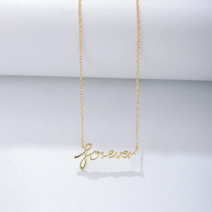 Ig Style Letter Sterling Silver Plating 14k Gold Plated Rhodium Plated Pendant Necklace