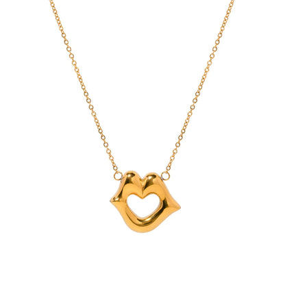 Ig Style Lips Stainless Steel Plating 18k Gold Plated Necklace