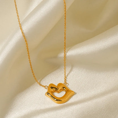 Ig Style Lips Stainless Steel Plating 18k Gold Plated Necklace