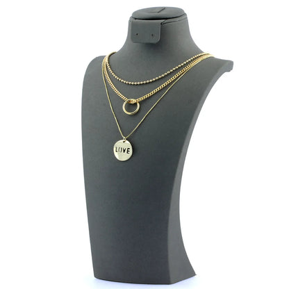 Ig Style Love Circle Copper 18k Gold Plated Necklace In Bulk