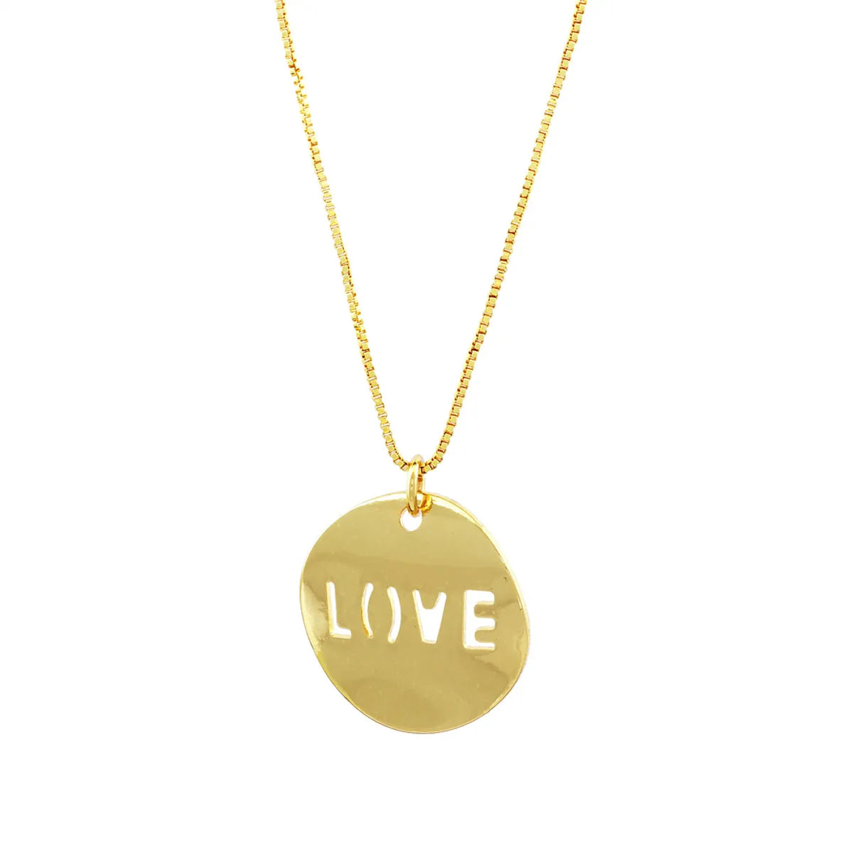 Ig Style Love Circle Copper 18k Gold Plated Necklace In Bulk