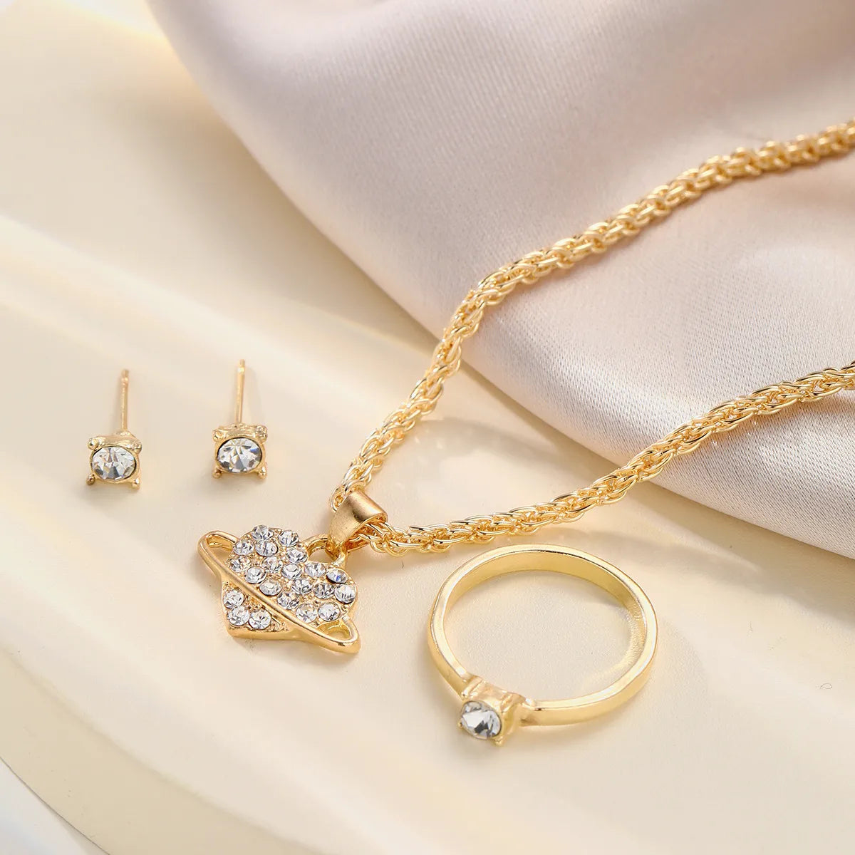 IG Style Luxurious Simple Style Heart Shape Alloy Women'S Jewelry Set