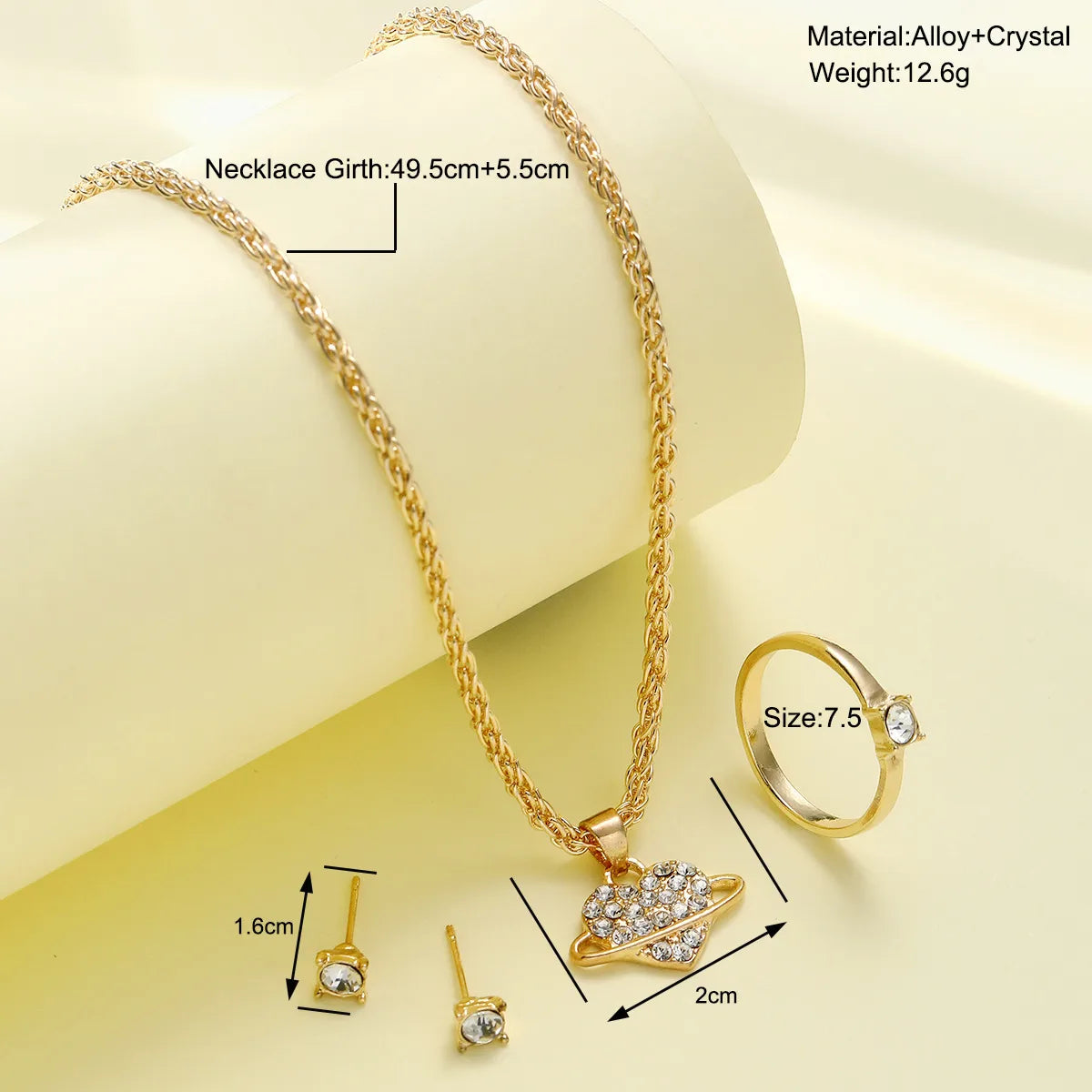 IG Style Luxurious Simple Style Heart Shape Alloy Women'S Jewelry Set