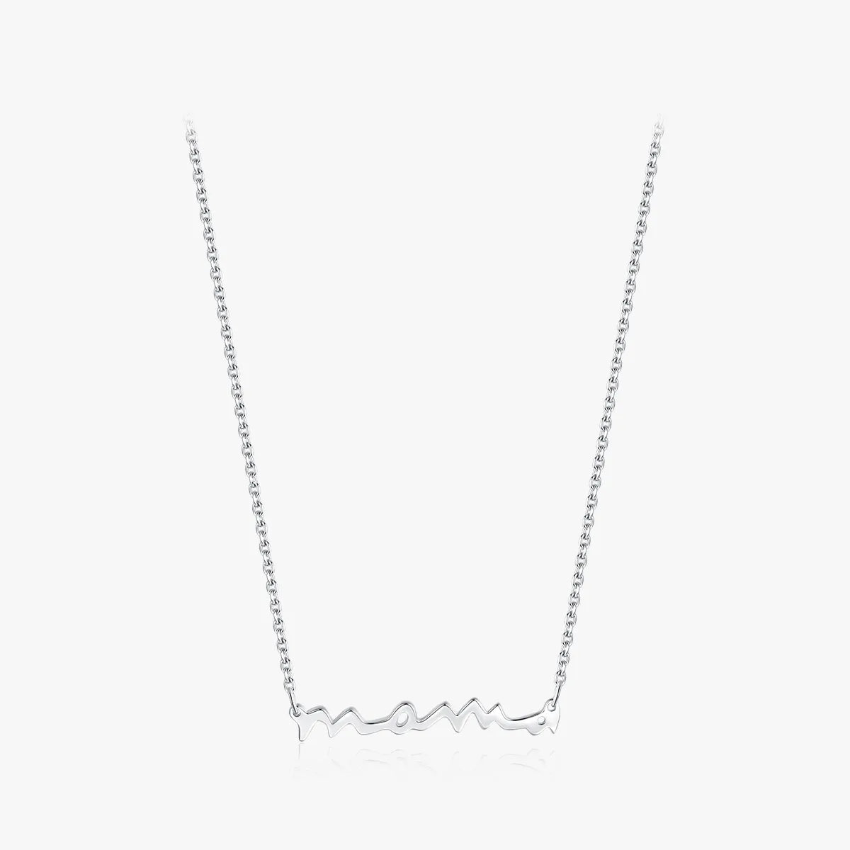 Ig Style Mama Simple Style Letter Sterling Silver Plating Rhodium Plated Necklace