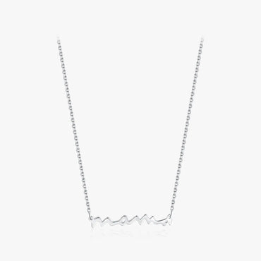 Ig Style Mama Simple Style Letter Sterling Silver Plating Rhodium Plated Necklace