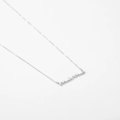 Ig Style Mama Simple Style Letter Sterling Silver Plating Rhodium Plated Necklace