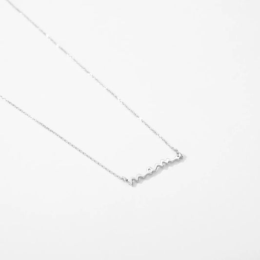 Ig Style Mama Simple Style Letter Sterling Silver Plating Rhodium Plated Necklace