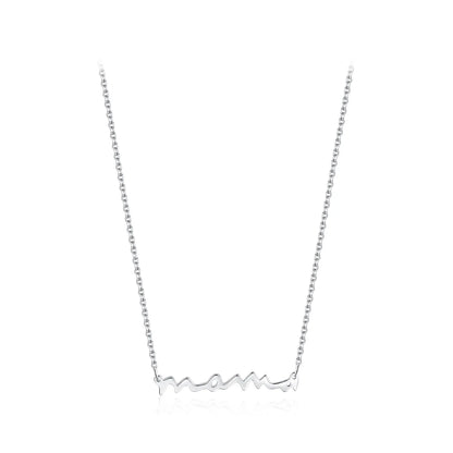 Ig Style Mama Simple Style Letter Sterling Silver Plating Rhodium Plated Necklace