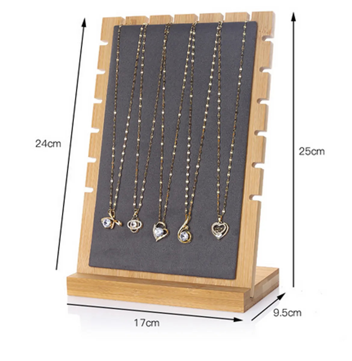 IG Style Modern Style Artistic Geometric Bamboo Wood Flannel Patchwork Jewelry Display Jewelry Rack