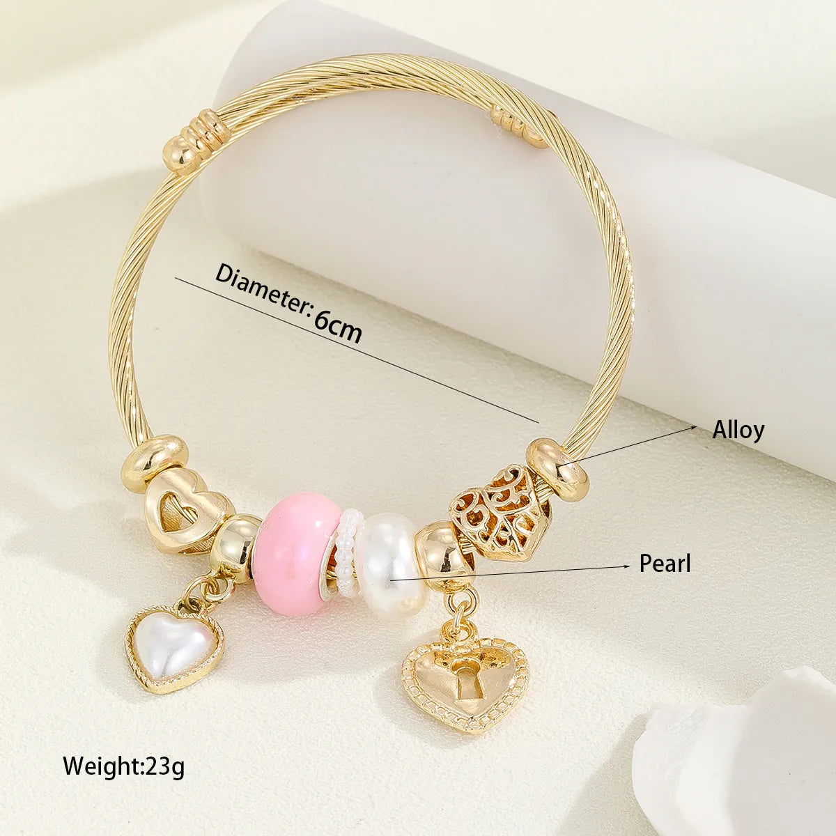 IG Style Modern Style Classic Style Devil'S Eye Bear Butterfly Gold Plated Rhinestones Glass Pearl 304 Stainless Steel Alloy Wholesale Bangle