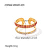 IG Style Modern Style Classic Style Geometric 304 Stainless Steel 18K Gold Plated Czech Diamond Zircon Open Rings In Bulk