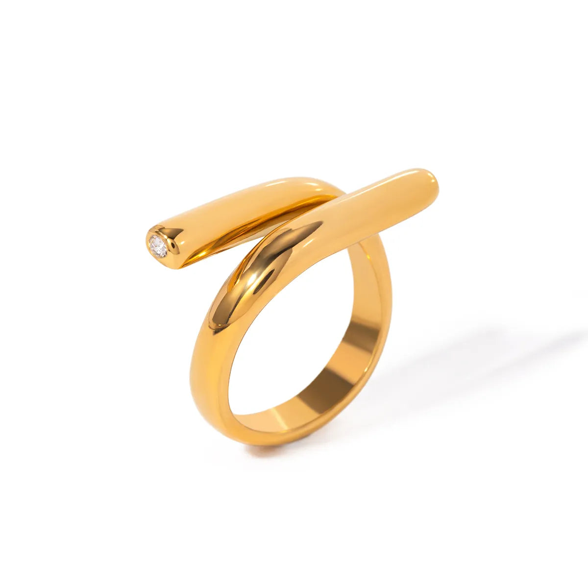 IG Style Modern Style Classic Style Irregular Geometric 304 Stainless Steel 18K Gold Plated Open Rings In Bulk