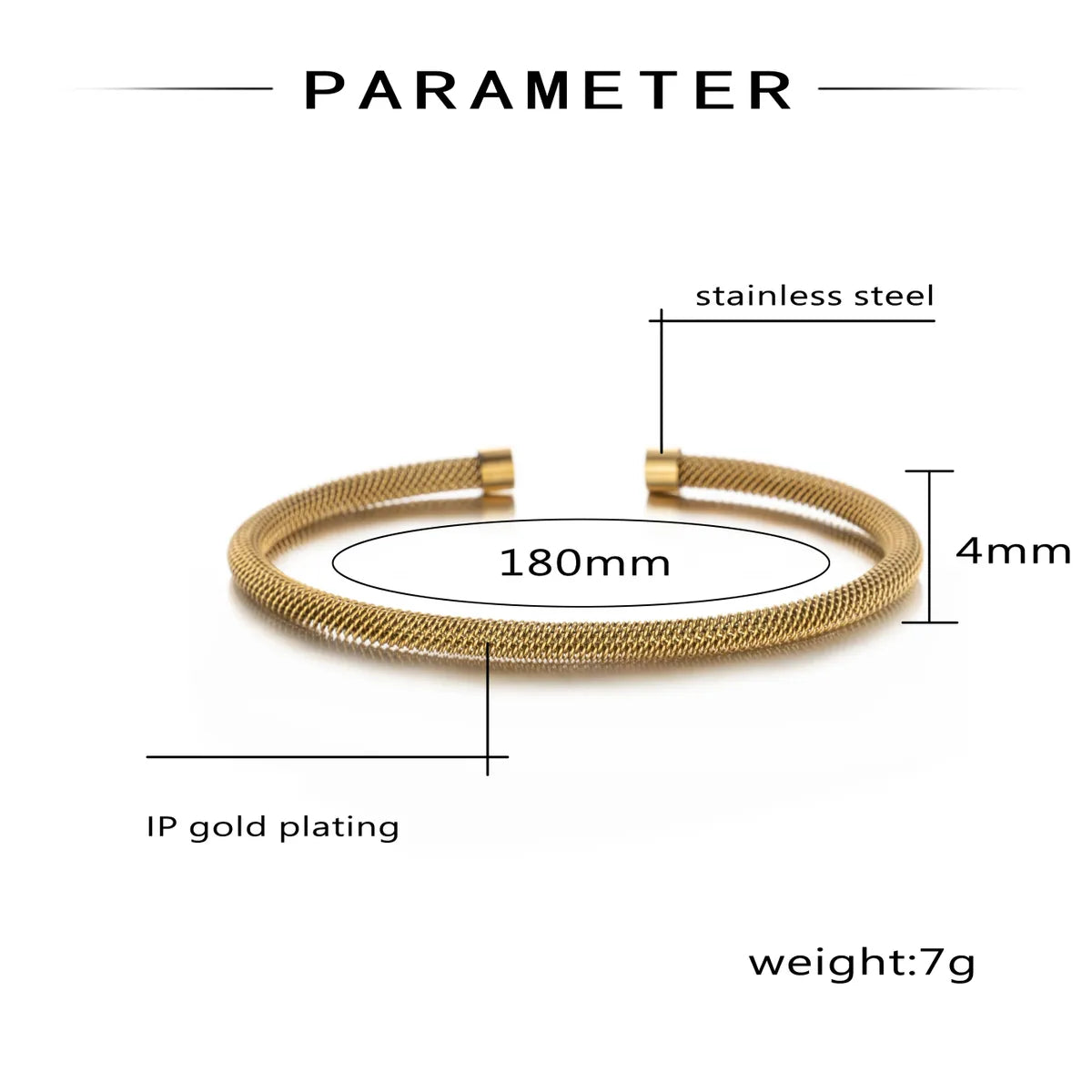 IG Style Modern Style Classic Style Solid Color 304 Stainless Steel Plating Unisex Bangle