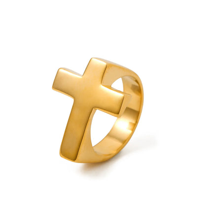 Wholesale Jewelry IG Style Modern Style Cross 304 Stainless Steel Plating Rings