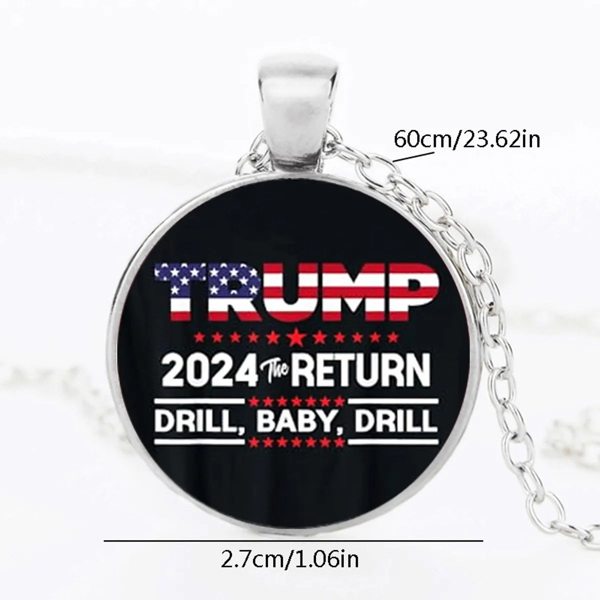 IG Style Modern Style Donald Trump Human Letter Glass Alloy Iron Wholesale Pendant Necklace