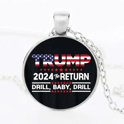 IG Style Modern Style Donald Trump Human Letter Glass Alloy Iron Wholesale Pendant Necklace