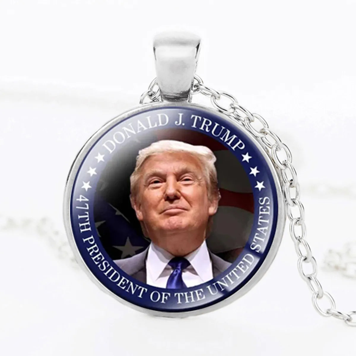 IG Style Modern Style Donald Trump Human Letter Glass Alloy Iron Wholesale Pendant Necklace