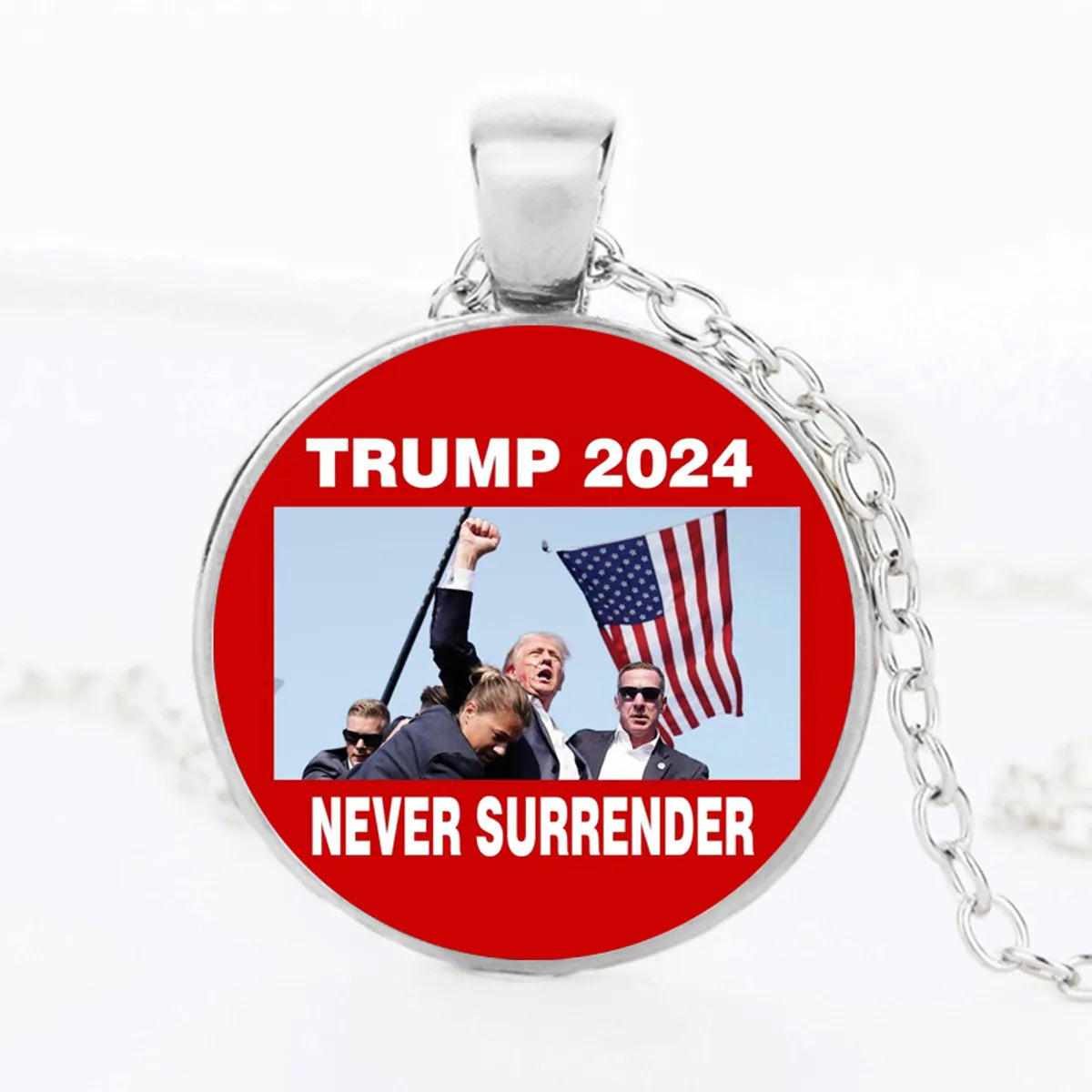 IG Style Modern Style Donald Trump Human Letter Glass Alloy Iron Wholesale Pendant Necklace