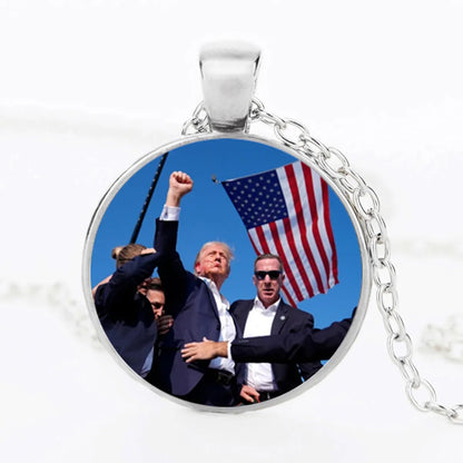 IG Style Modern Style Donald Trump Human Letter Glass Alloy Iron Wholesale Pendant Necklace