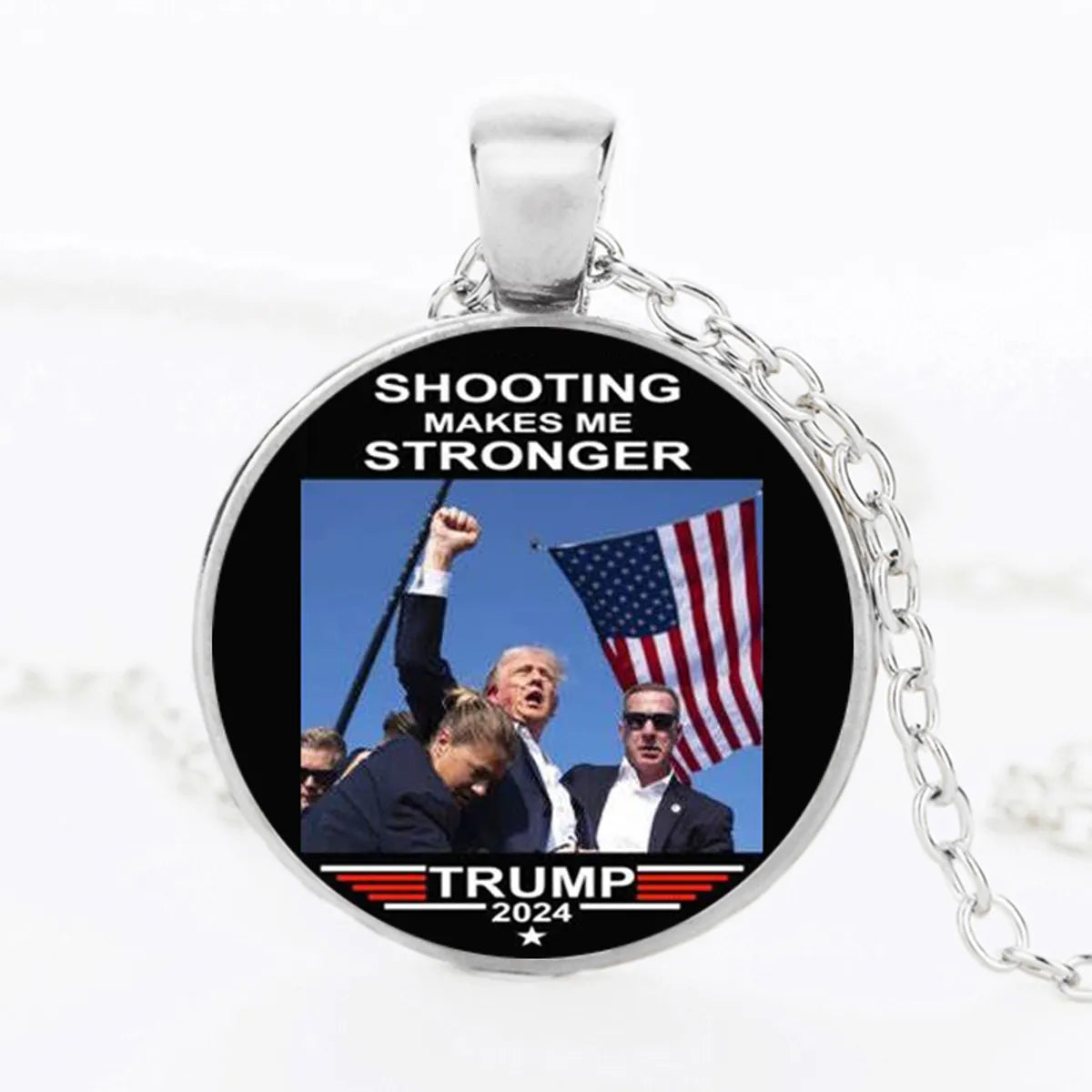 IG Style Modern Style Donald Trump Human Letter Glass Alloy Iron Wholesale Pendant Necklace