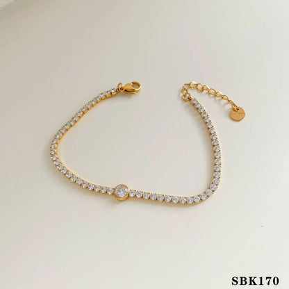 IG Style Modern Style Geometric 304 Stainless Steel 16K Gold Plated White Gold Plated Gold Plated Zircon Bracelets In Bulk