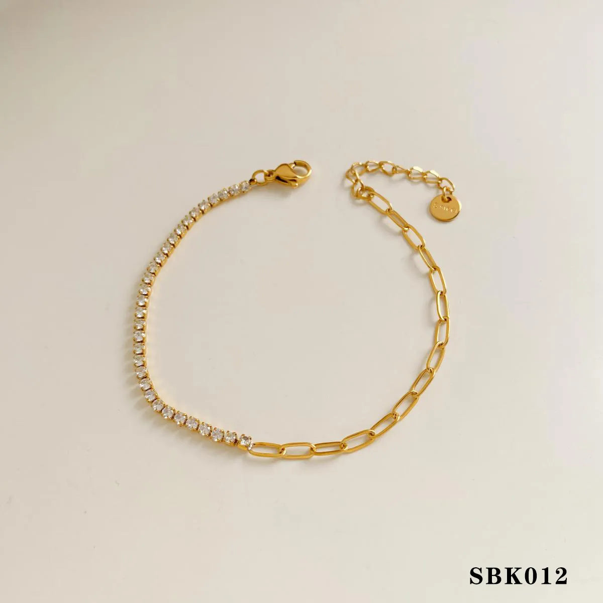 IG Style Modern Style Geometric 304 Stainless Steel 16K Gold Plated White Gold Plated Gold Plated Zircon Bracelets In Bulk