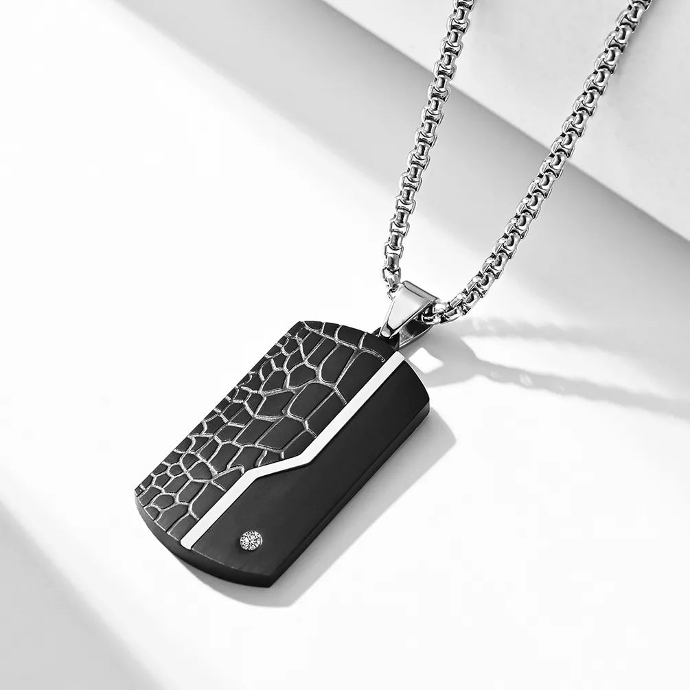 IG Style Modern Style Geometric 304 Stainless Steel Plating Inlay Zircon Men'S Pendant Necklace