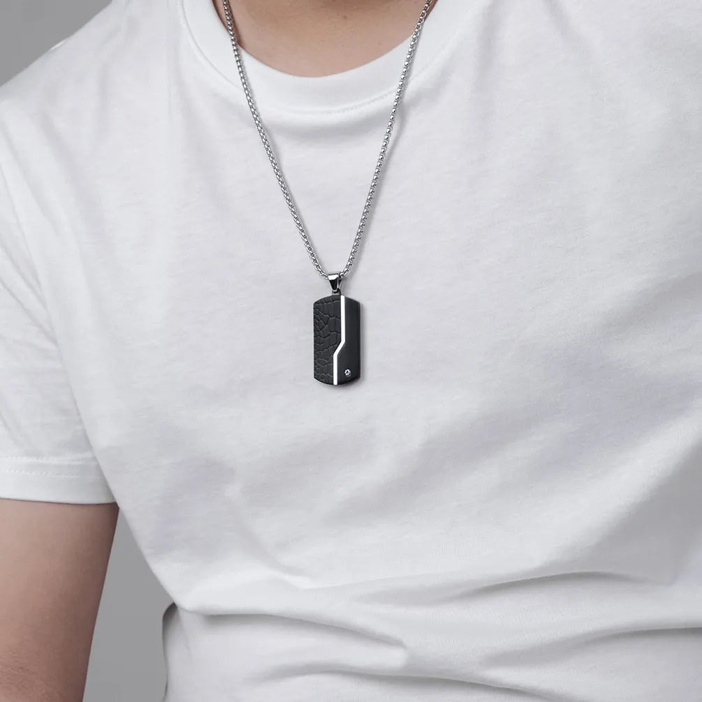 IG Style Modern Style Geometric 304 Stainless Steel Plating Inlay Zircon Men'S Pendant Necklace